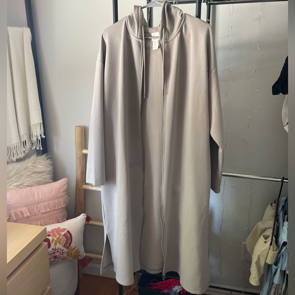 Womens long zip up hoodie/coat